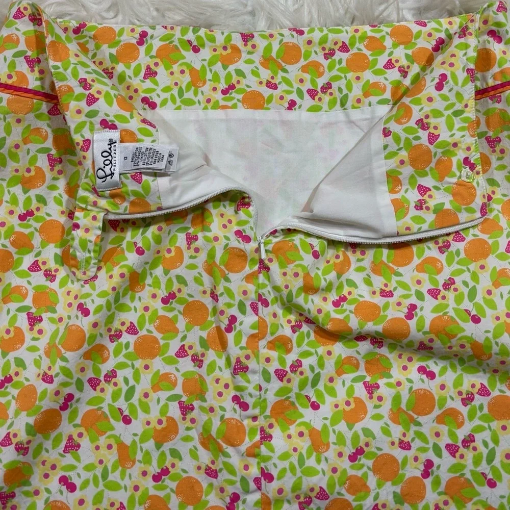 Lilly Pulitzer Sidra Skirt Fruit Prints Size 12 Lined - Picture 3 of 7